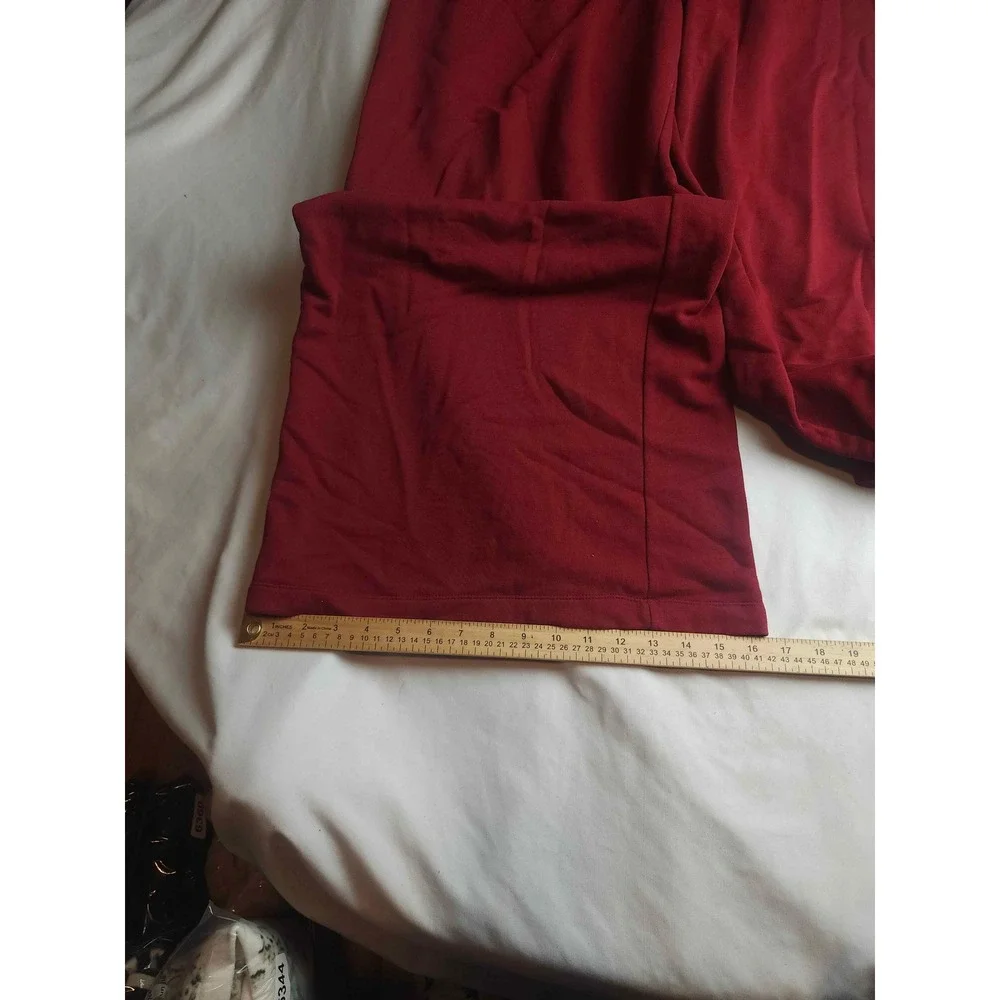 Nike Sportswear Wide Leg Sweatpants Burgundy Red Fleece High Waist XL Womens